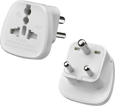 Gadgets Hut UK - 2 x UK to India Travel Adapter, 3 Pin Prong Plugs for Visitor 2