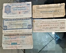 ZZ MINI ASSEGNI ANNI 70 CINQUE PEZZI IN BLOCCO.