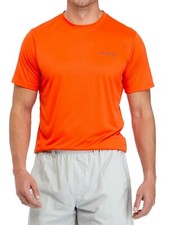 Mens Columbia Hike Crew Tee SS Omni-Wick Quartz Red Orange Sz L  NWT
