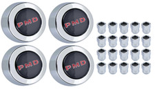Oer Black Rally Ii Center Cap Lugnut Set 1967-1972 Pontiac Gto Lemans Firebird
