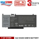 Battery for Dell Latitude E5450 E5550 Notebook 15.6" WYJC2 8V5GX G5M10 7.4V 51Wh