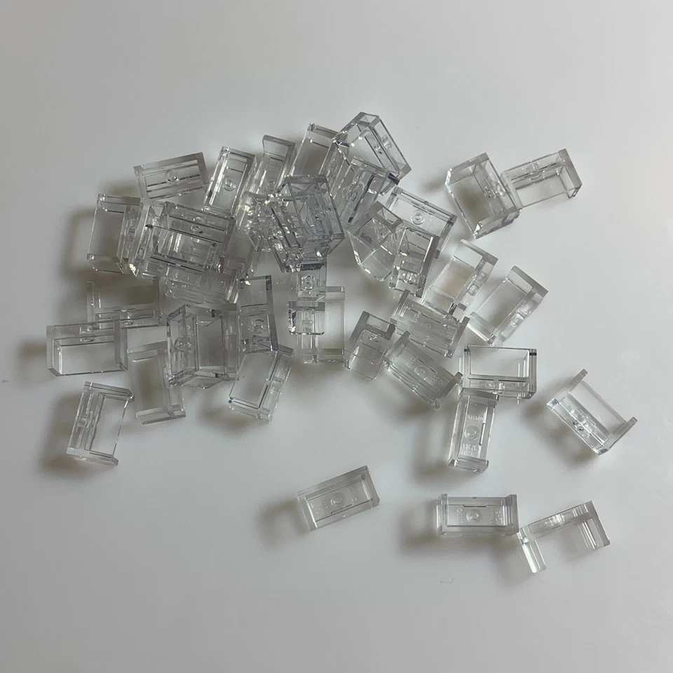 40 por lote NOVO LEGO Transparente PAREDE CANTO DUPLO 1X2X1, NÃO. 1 (67284/6295461) - Imagem 2 de 3