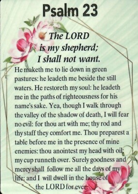 Psalm 23, The Lord is my Shepherd Prayer, 5 1/2'' x 4'' Refrigerator Fridge Magnet