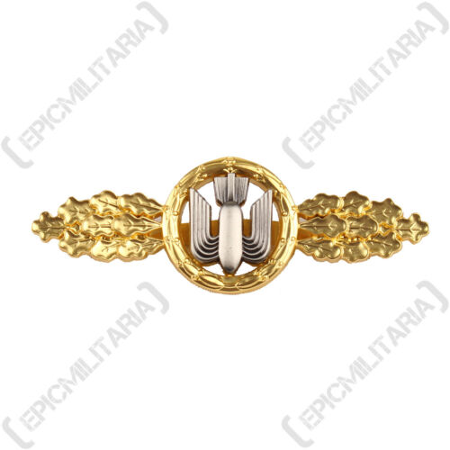 Luftwaffe Bomber Clasp Post War German 1957 - Gold Reproduction Badge - Picture 1 of 2