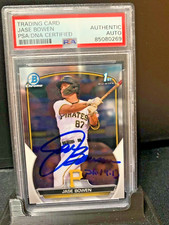 Jase Bowen autograph signed 2023 Bowman Chrome baseball card PSA BCP146 Pirates