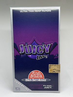 Juicy Jay s Super Fine Papers 1 1/4 Size - Black Berrylicious 24 Packs/box