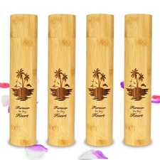 Set Of 4 Small Bamboo Scattering Urn Tube For Human Ashes Eco Friendly Bamboo Sp