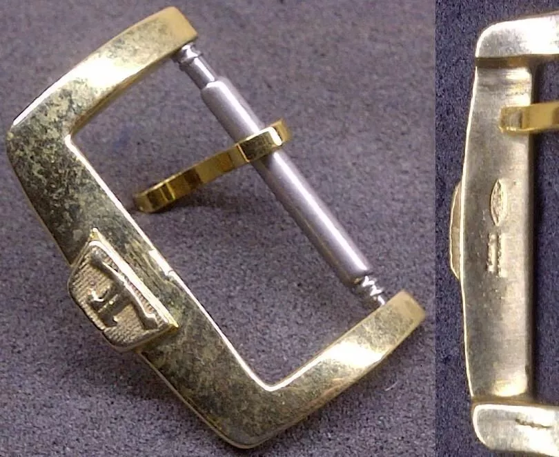 Original Jaeger LeCoultre 2 Buckle Buckle 16mm Inner YellowGP Excellent! L@@K!