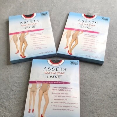 3 Pairs of Assets by Spanx Super Control High -Waist Panty  Black  Size 6/F New