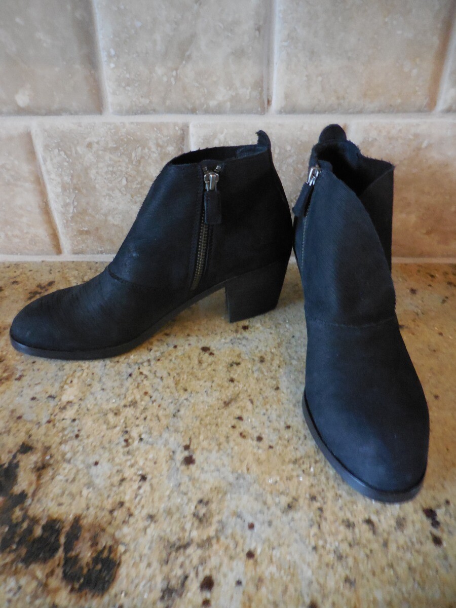Eileen Fisher Murphy Bootie Black Intaglio Nubuck Leather Zip Zip Zip Ankle Boot NEW 7.5 4de186 Eileen Fisher Murphy Bootie Black Intaglio Nubuck Leather Zip Zip Zip Ankle Boot NEW 7.5 4de186