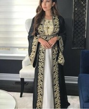 Long Farasha Ramzan Kaftan Eid SALE Moroccan Dress Dubai Abaya Hand Work Gown