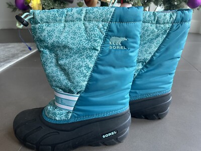 Sorel Winter Insulated Snow Boots Snowflake Teal Blue Black  display picture 2