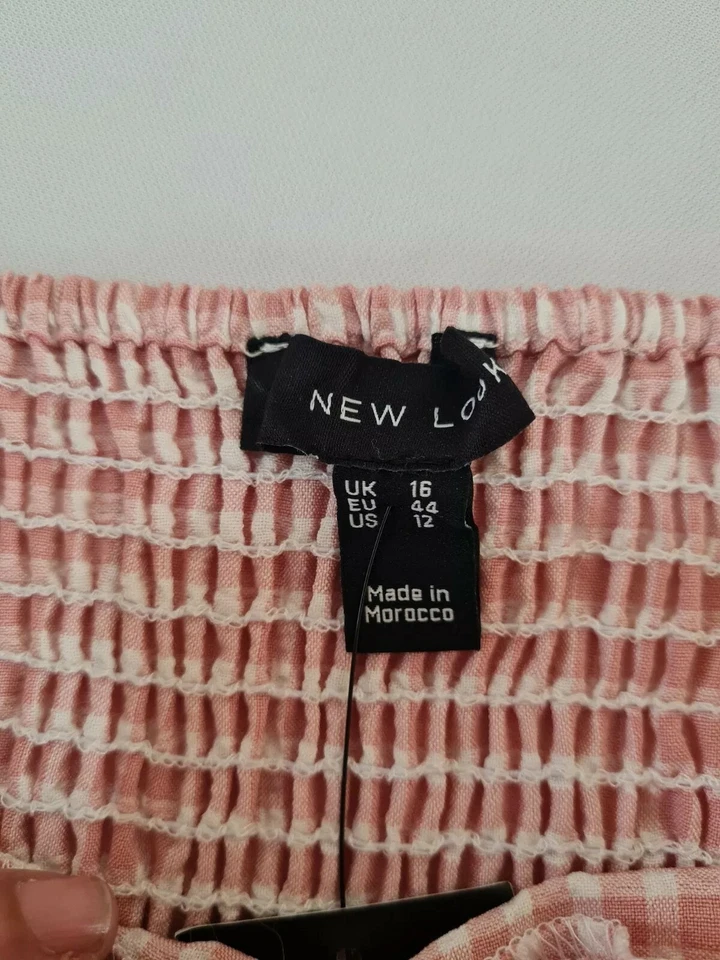 Ladies Cropped Top New Look Size 16 Elastic Back Sleeveless Pink Mix 6871 - Image 4 of 4