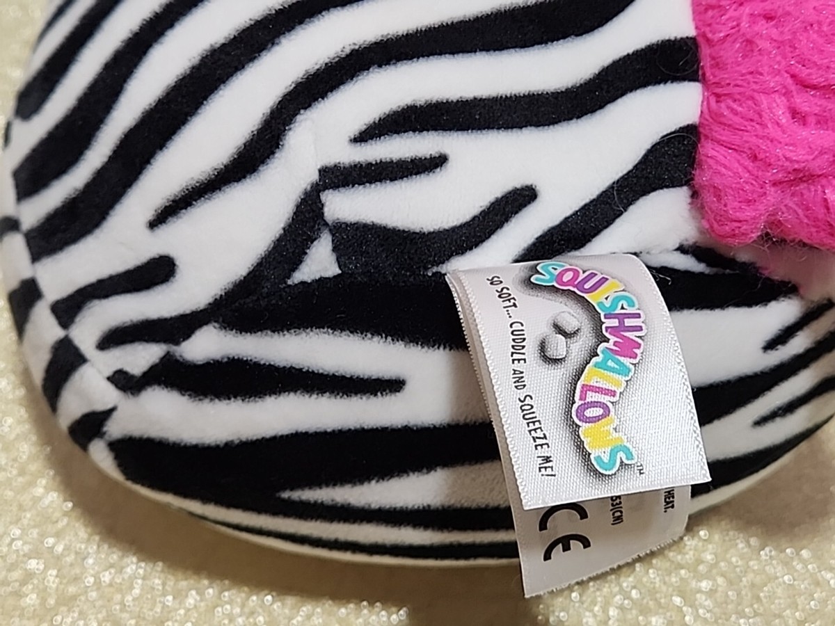 Squishmallow Kellytoy Tracey the Zebra pink mane 8” Plush