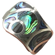 sterling silver abalone wide ring size 8
