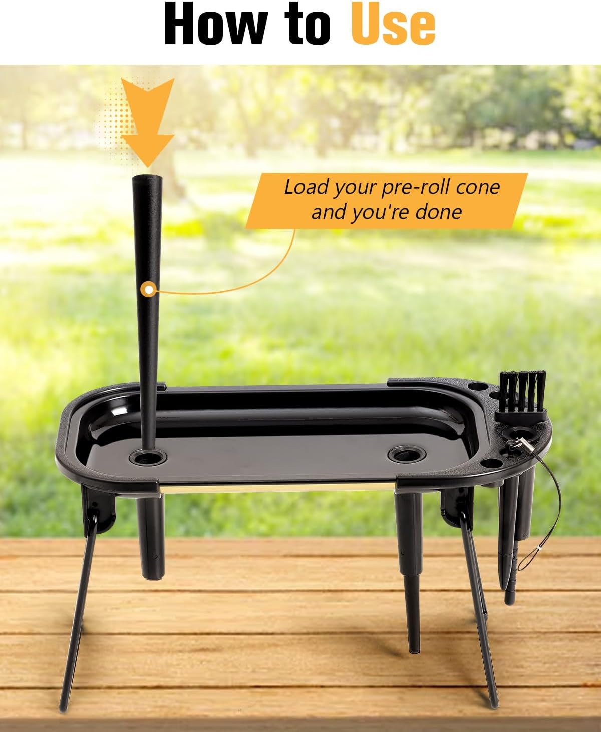 Metal Rolling Tray Set with Cone Loader, Cone Filler – Fits King Size & 1¼ Pre R