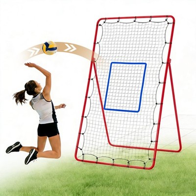 Volleyball Rebounder Net 7x4 ft, 5-Angle Adjustable Bounce Back Training Equi...