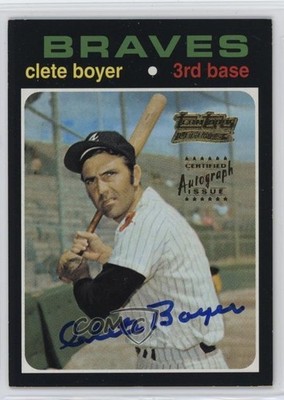 2001 Topps Team Topps Legends Clete Boyer #TT31F Auto 15wb