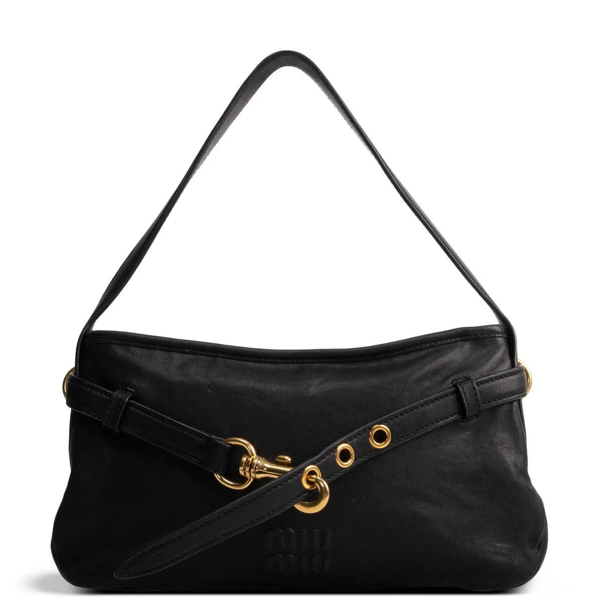 Black Leather Exterior Miu Miu Bags & Handbags for Women for sale