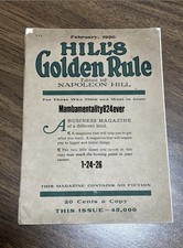 NAPOLEON HILL ROOKIE YEAR! Think & Grow Rich GOLDEN RULE MAGAZINE FEBRUARY 1920 