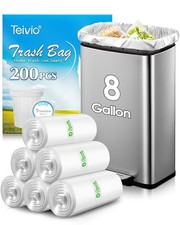 8 Gallon 200 Counts Strong Unscented Medium Trash Bags,Fit 7,8,9,10 Gal Garba