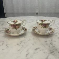 Royal Albert Old Country Roses Footed Tea Cup And Saucer Lot Of 2 Replacements