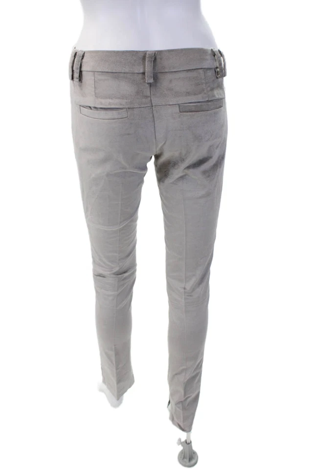 Pantalones ajustados Poleci para mujer de cuatro bolsillos de tiro bajo gris talla 0 Foto 3 de 4
