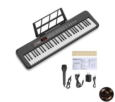 Electronic Piano/Keyboard with 61 Keys 60 Demo Songs 200 Tones and 200 Rhythms.