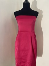 Express Design Studio Pink Strapless Satin Sheath Dress Pleated Size 6