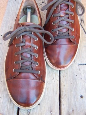 ECCO Mens Casual Dress Shoes Brown Leather Lace Up Sport Tennis Oxford Size  9.5M | eBay