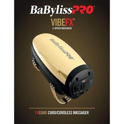 BaBylissPRO VibeFX Cordless Massager   Gold, 2-Speed Fast Ship | Authorized Deal