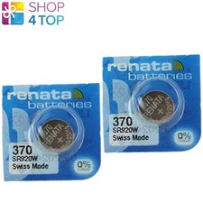 2 RENATA 370 SR920W BATTERIES SILVER 1.55V WATCH BATTERY EXP 2026 40mAh 10BL NEW