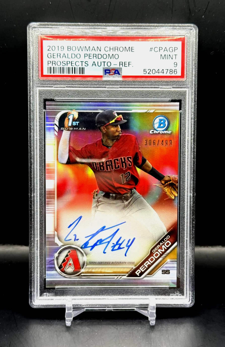 2019 Bowman Chrome Geraldo Perdomo First Bowman RC Auto Refractor #CPAGP /499