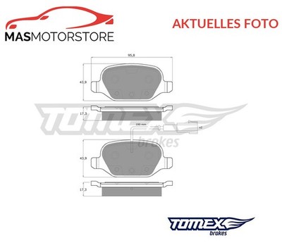 SATZ BREMSBELÄGE BREMSKLÖTZE TOMEX BRAKES TX 12-703 P FÜR ALFA ROMEO MITO