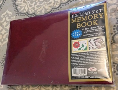 Pioneer E-Z Load 5X7 Memory Book 20 Top Loading Pages Acid Free Red NEW