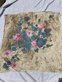 Vintage 1950's/60's Jacques Fath Paris 100% Silk Floral Scarf