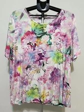 Basler Floral Print Women's Short Sleeve Top