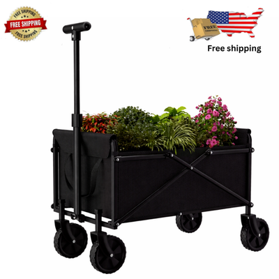 #ad Heavy Duty Collapsible Wagon Cart for Garden amp; Beach Use 450Lbs $31.49