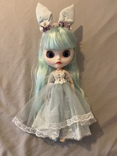 Blythe Doll 12 Inches Unicorn Blue hair With Clothing Accessories