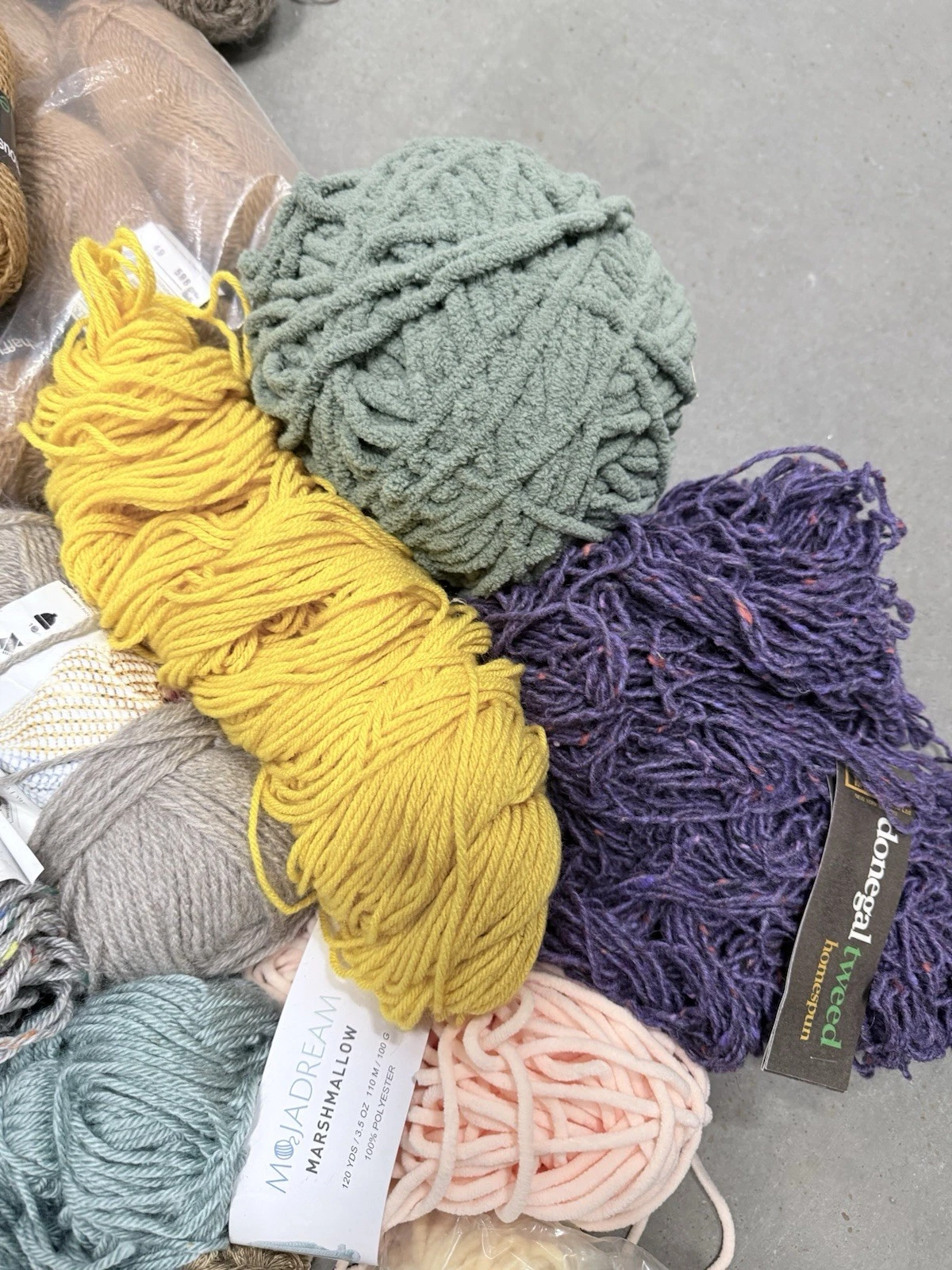 Huge Yarn Lot Assorted Colors/Materials/Size Wool Cotton Polyester FREE SHIPPING - product detail image 8