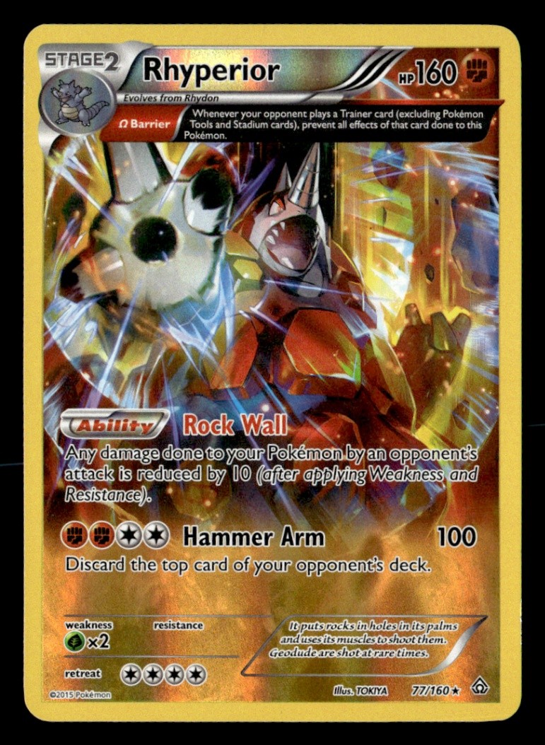 Rhyperior (Omega) Holo Rare Reverse Holo XY - Primal Clash 77/160 LP Pokémon TCG
