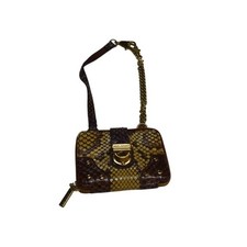 DOLCE&GABBANA Lip Case with Mirror Mini Charm Brown Python Leather Gold from JPN