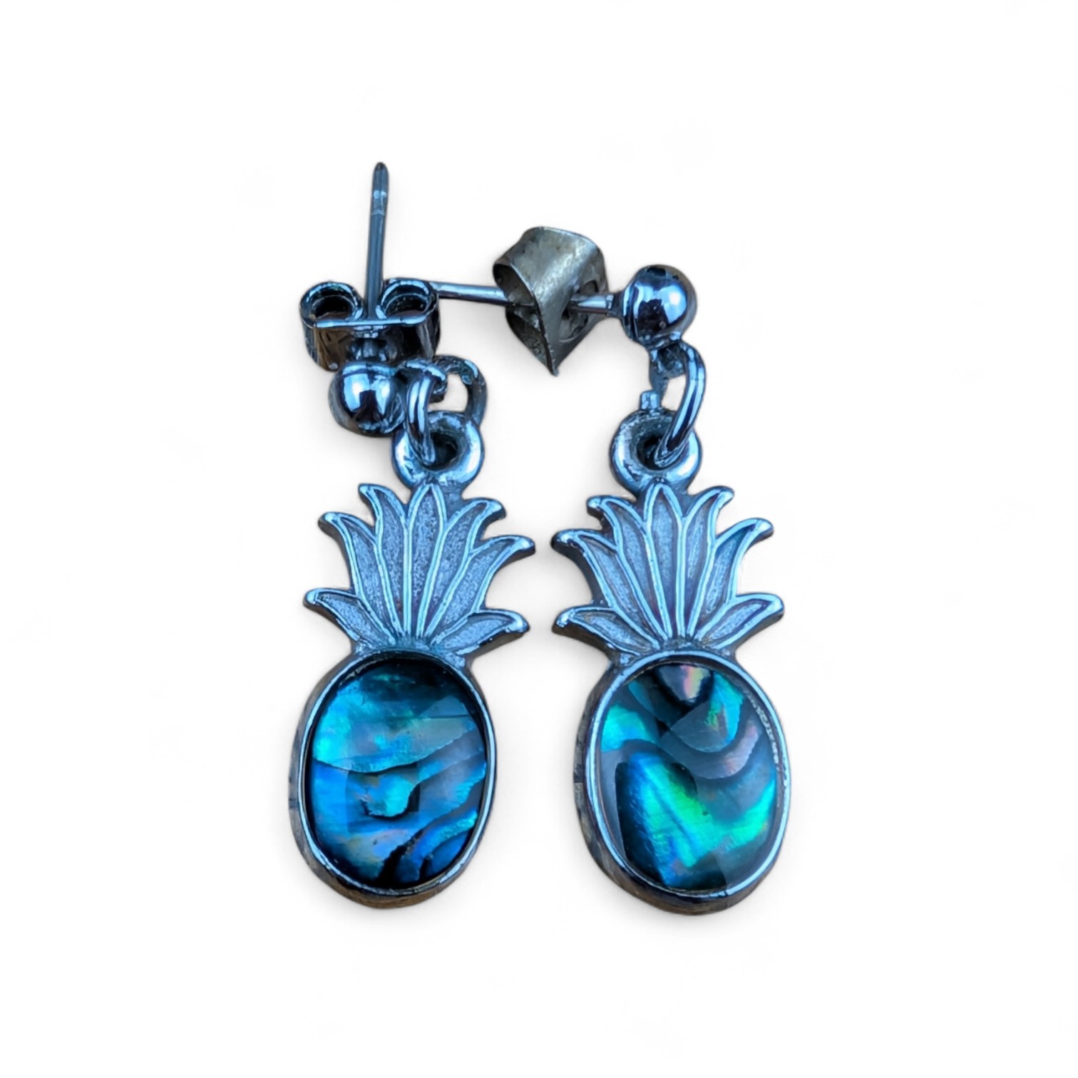 Abalone Shell Pineapple Earrings Pierced Dangle S… - image 10