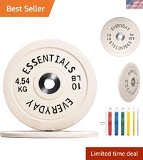 Color-Coded Olympic Bumper Plate Set - Durable 10lb Weight Plates with Steel Hub