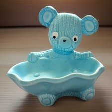 Vintage TEDDY BEAR Soap Dish Toothbrush Holde...