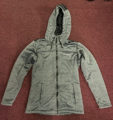 Columbia Gray Ski Jacket with Hood and Weather-Resistant Material Size Small
