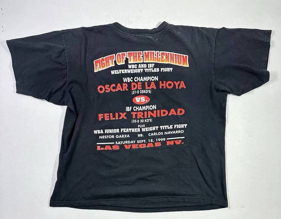 Vintage De La Hoya vs Trinidad Boxing Shirt 1999 Fight XL Mandalay Bay - Image 2 of 4
