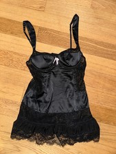 Vintage Victoria Secret Satin Lace Black 36B Bustier NWT