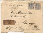 Austria 1922 Cover to USA Nice Stamps & Cancels!