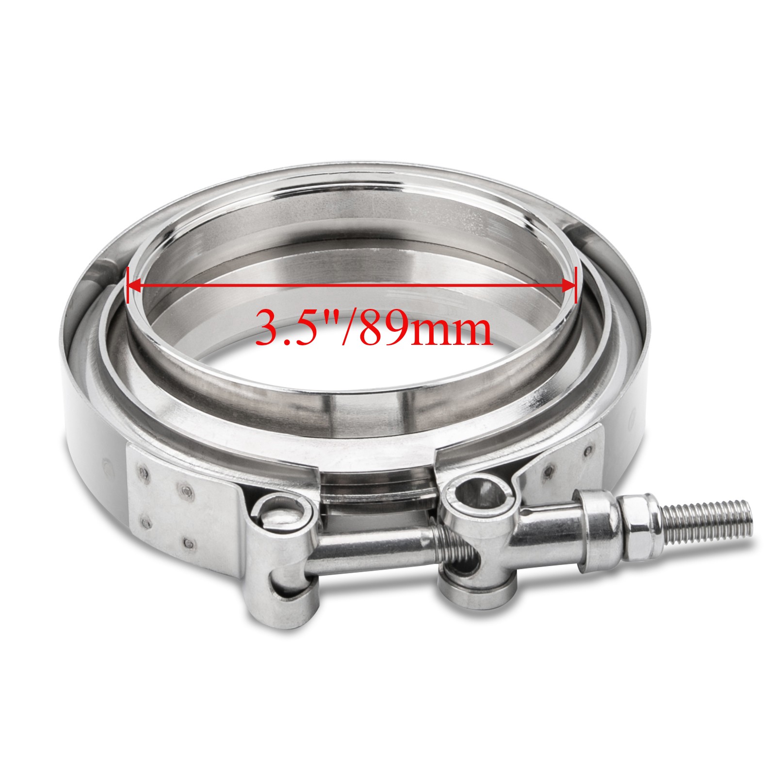 V-BAND CLAMP + FLANGES COMPLETE STAINLESS STEEL EXHAUST TURBO HOSE 2/2.2/3/3.5""